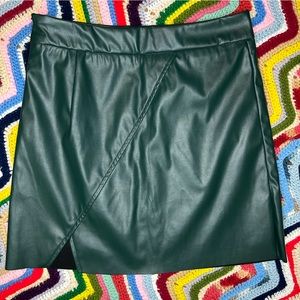 Unbranded Green Faux Leather Mini Skirt